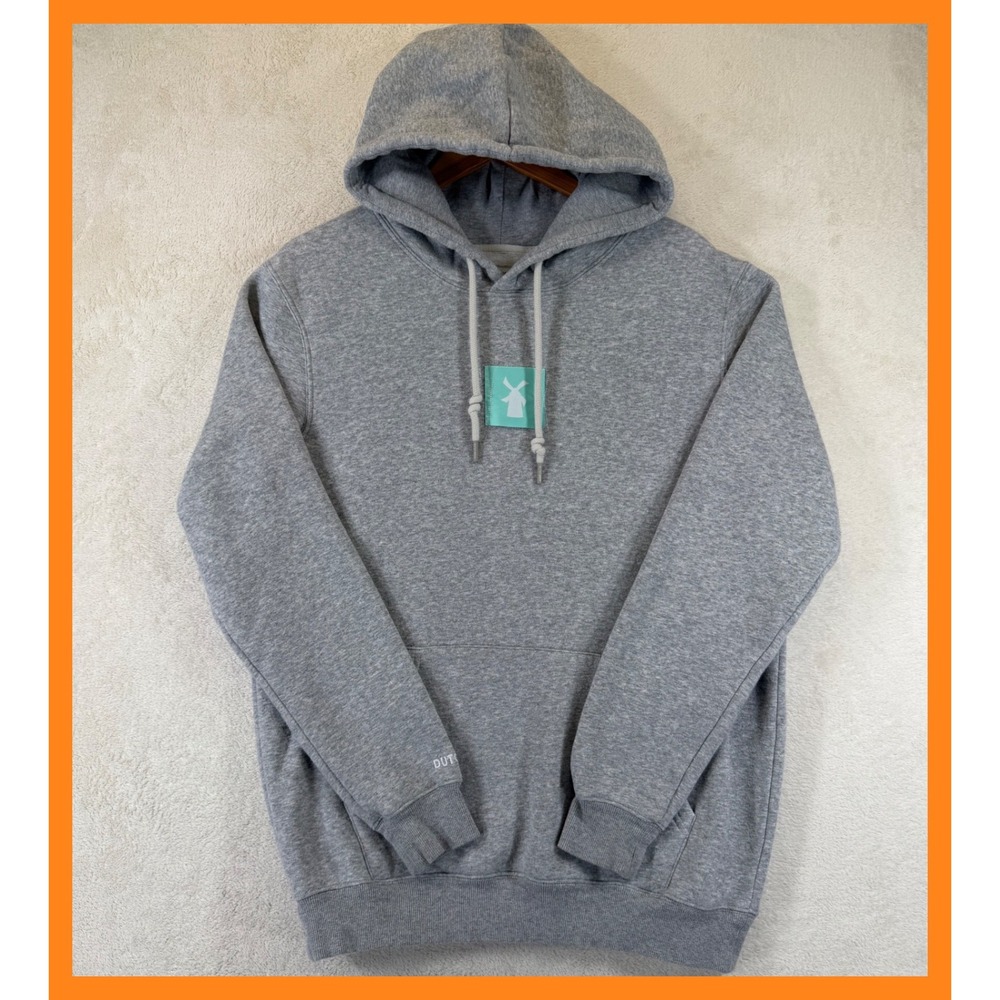 Dutch Bros Coffee Windmill Pullover Hoodie Heather Gray Medium
